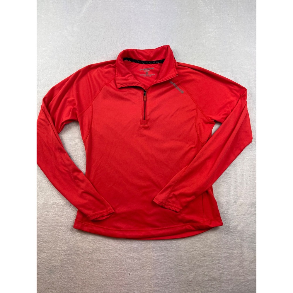 Brooks Womens Red Equilibrium Technology Quarter Zip Running Top Size M